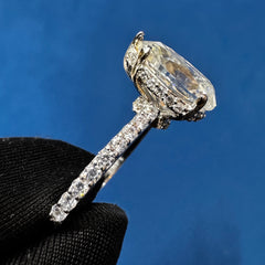 Pear Cut VVS Color Hidden Halo Lab Grown Diamond Engagement Ring