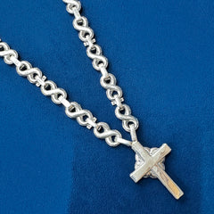 Men's Iced Out Cross Pendant Set ,Gold Baguette Cross Pendant With Necklace