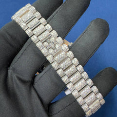 Iced out VVS Moissanite Diamond Day Date Bust Down Watch