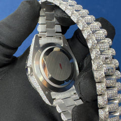 Iced out VVS Moissanite Diamond Day Date Bust Down Watch