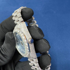 Iced out VVS Moissanite Diamond Day Date Bust Down Watch