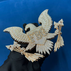 Custom Eagle Pendant 14K Rose Gold Lab Diamond Pendant for men