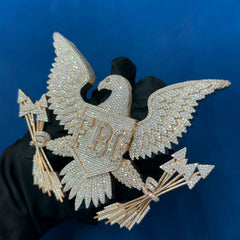 Custom Eagle Pendant 14K Rose Gold Lab Diamond Pendant for men