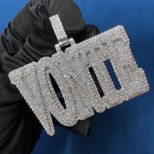 VVS Lab Diamond Mosaic Setting Custom Name Pendant