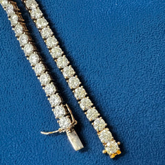 5MM Round Lab Diamond Tennis Chain, Sterling Silver Tennis Necklace chain For him