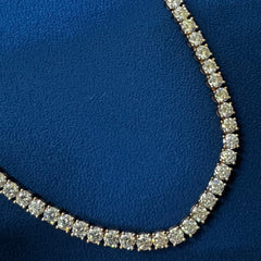 5MM Round Lab Diamond Tennis Chain, Sterling Silver Tennis Necklace chain For him
