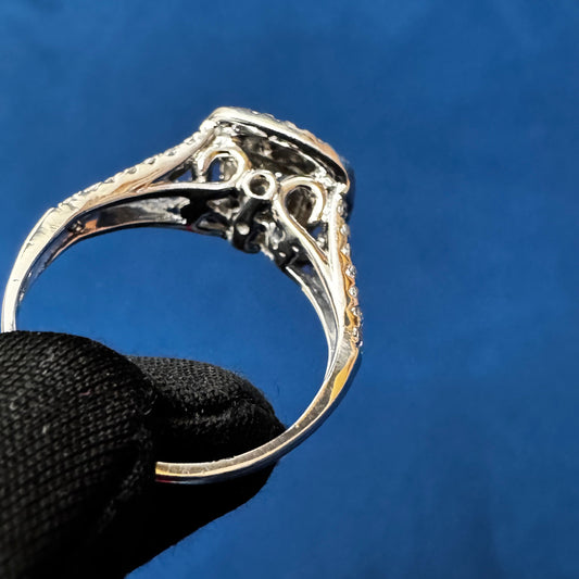 8mm VS1 Lab Grown Diamond Ring, Double Halo Engagement Ring