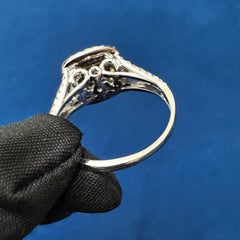 8mm VS1 Lab Grown Diamond Ring, Double Halo Engagement Ring