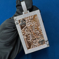 10.2Ct VVS Moissanite 10K Rose Gold Men's Poker Card Pendant