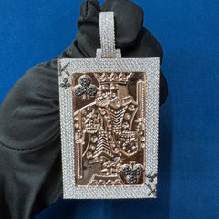 10.2Ct VVS Moissanite 10K Rose Gold Men's Poker Card Pendant