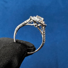 8mm VS1 Lab Grown Diamond Ring, Double Halo Engagement Ring