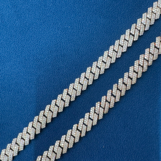 VVS Lab Diamond 10K Rose Gold Miami Cuban link Chain (Copy)