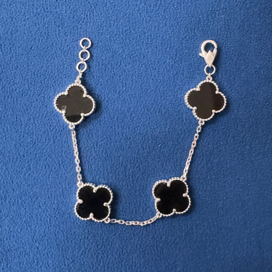 Black Clover Bracelet 18KT White Gold