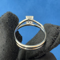 Certified 3.0CT Emerald Cut Lab Grown Diamond Engagement Ring