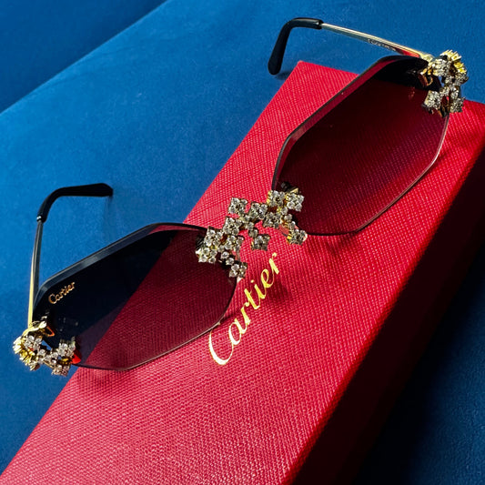 Custom Cartier Diamond Cross Glasses – A Fusion of Luxury and Personalized Elegance