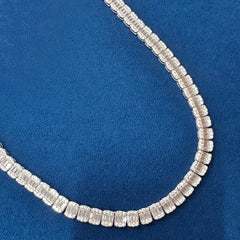 8.5mm Round & Baguette Cut Moissanite Diamond Iced Out Tennis Chain