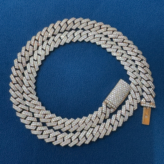 10mm VVS Lab Diamond 10K Rose Gold Miami Cuban link Chain