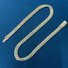 10mm VVS Lab Diamond 10K Rose Gold Miami Cuban link Chain