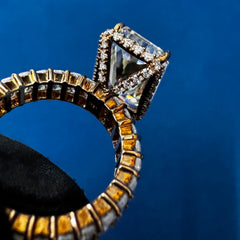 VVS EF Color Radiant Cut Full Eternity Lab Grown Diamond Wedding Ring