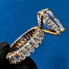 VVS EF Color Radiant Cut Full Eternity Lab Grown Diamond Wedding Ring