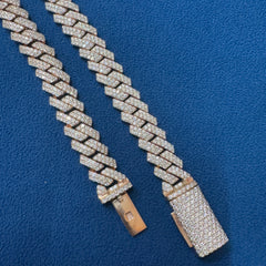 10mm VVS Lab Diamond 10K Rose Gold Miami Cuban link Chain