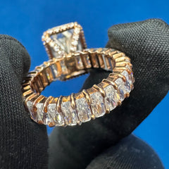 VVS EF Color Radiant Cut Full Eternity Lab Grown Diamond Wedding Ring