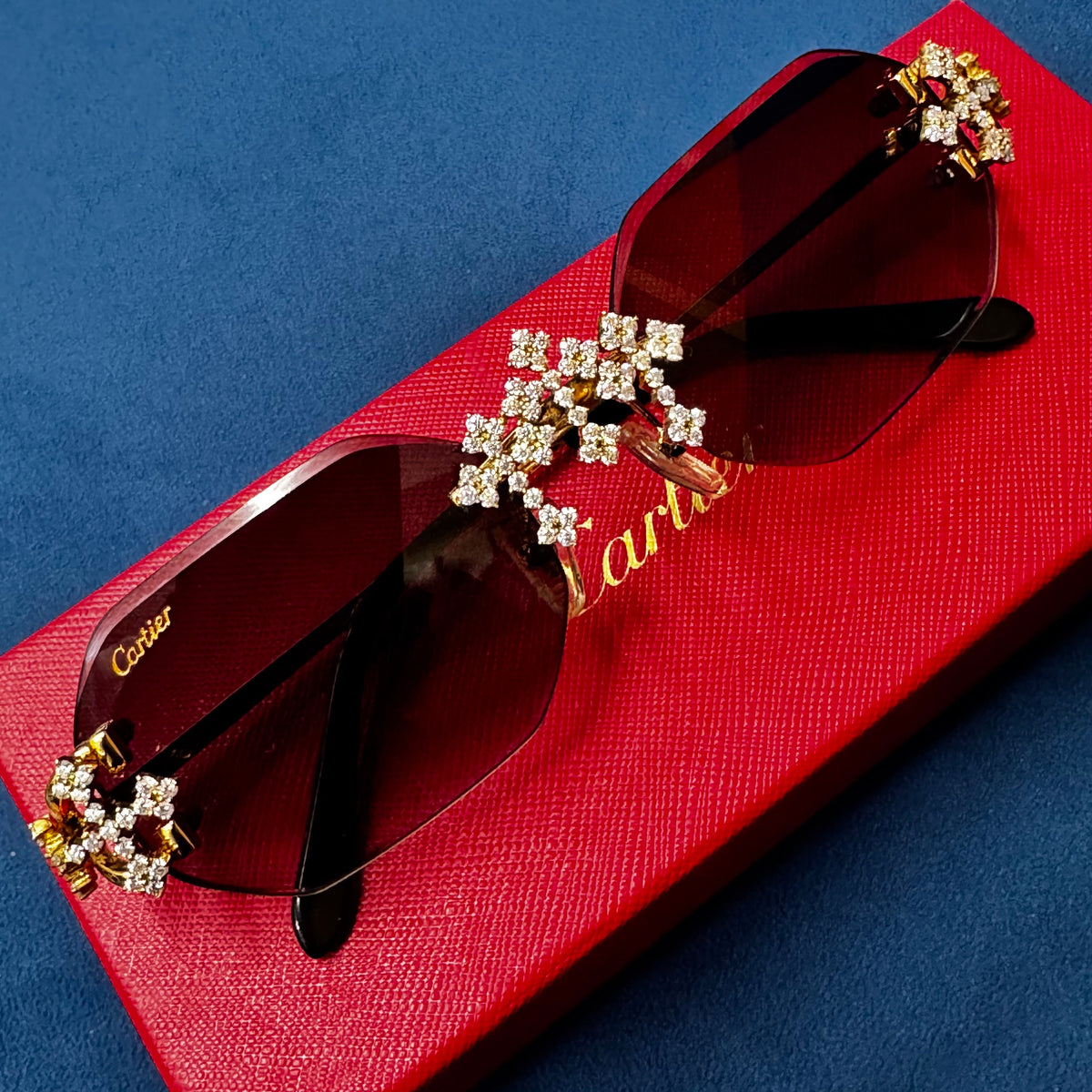 Custom Cartier Diamond Cross Glasses – A Fusion of Luxury and Personalized Elegance