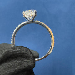 IGI Certified 3.0CT Lab Diamond Engagement Ring Hidden halo Oval Cut Ring