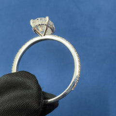 IGI Certified 3.0CT Lab Diamond Engagement Ring Hidden halo Oval Cut Ring