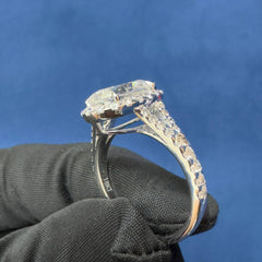 3.0CT Lab Diamond Engagement Ring halo Oval Cut Ring