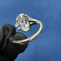 3.0CT Lab Diamond Engagement Ring halo Oval Cut Ring
