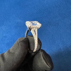 IGI Certified 4.0CT E VS1 Emerald Cut Lab Grown Diamond Engagement Ring for Her