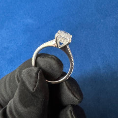 IGI Certified 4.0CT E VS1 Emerald Cut Lab Grown Diamond Engagement Ring for Her