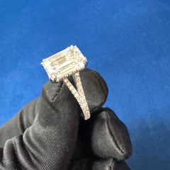 IGI Certified 4.0CT E VS1 Emerald Cut Lab Grown Diamond Engagement Ring for Her