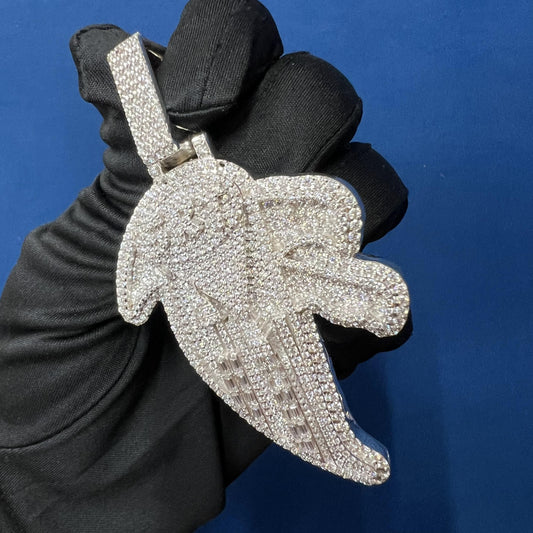 VVS Lab Grown Diamond 10K Gold Custom Logo Pendant