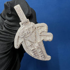 VVS Lab Grown Diamond 10K Gold Custom Logo Pendant