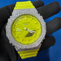 Custom Iced Watch with VVS Diamonds , Digital Hip Hop Timepiece , Handmade Men’s Watch