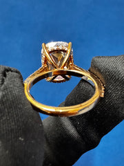6Ct Iced Crushed Cushion Cut Lab Grown Diamond Engagement Ring