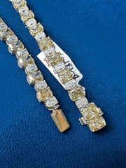 VVS1 Lab Diamond Canary Yellow and Colorless Celebrity Tennis Necklace