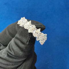 6CT Pear Cut VVS lab Diamond Half Eternity wedding Band