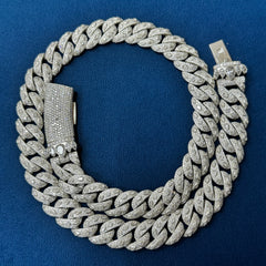 16mm Ice Out Lab Grown Diamond 10K White Gold Custom Miami Cuban Necklace