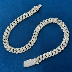 16mm Ice Out Lab Grown Diamond 10K White Gold Custom Miami Cuban Necklace