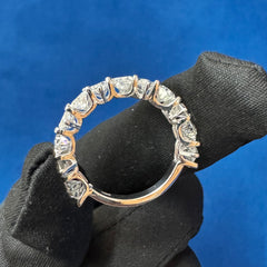 6CT Pear Cut VVS lab Diamond Half Eternity wedding Band