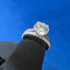 2Ct VVS Lab Diamond Engagement Ring, 14K Gold Bridal Ring set