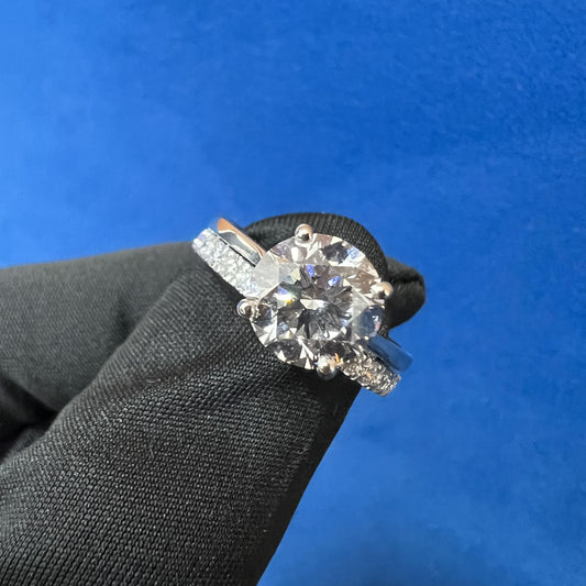 2Ct VVS Lab Diamond Engagement Ring, 14K Gold Bridal Ring set
