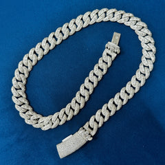 16mm Ice Out Lab Grown Diamond 10K White Gold Custom Miami Cuban Necklace