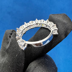 6CT Pear Cut VVS lab Diamond Half Eternity wedding Band