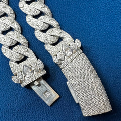 16mm Ice Out Lab Grown Diamond 10K White Gold Custom Miami Cuban Necklace