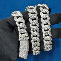 16mm Ice Out Lab Grown Diamond 10K White Gold Custom Miami Cuban Necklace