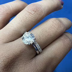 2Ct VVS Lab Diamond Engagement Ring, 14K Gold Bridal Ring set